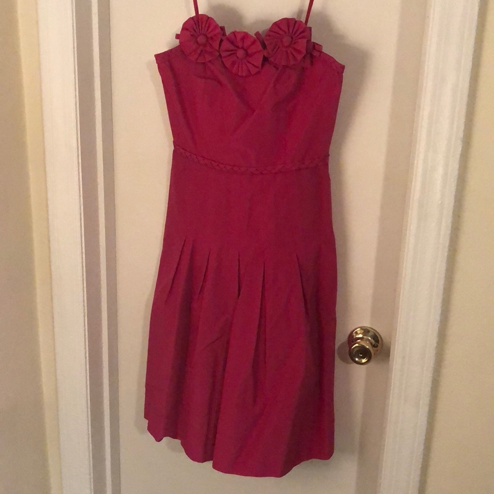 Lilly Pulitzer hot pink strapless dress